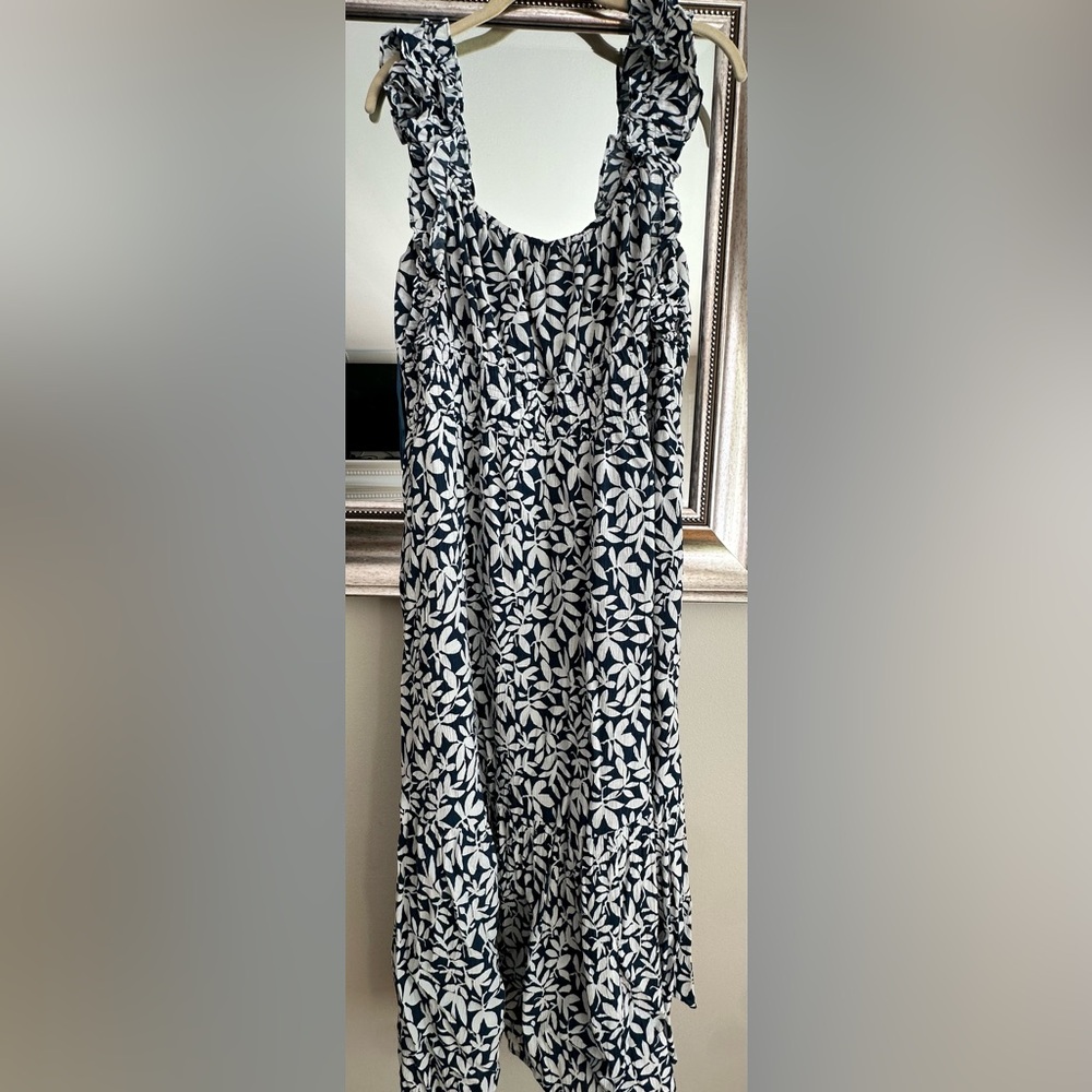 Abercrombie Navy Floral Petite Maxi Dress